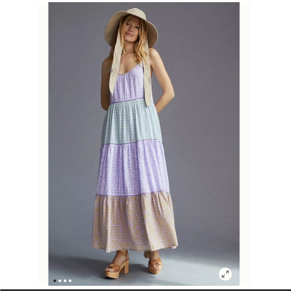 NWT Roller Rabbit Ismay Dakota Sleeveless Tiered Maxi Dress